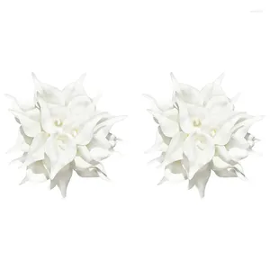 Fleurs décoratives 40 pièces Lys Calla blanc artificiel avec des matériaux en Latex doux pour la décoration de la cuisine à la maison
