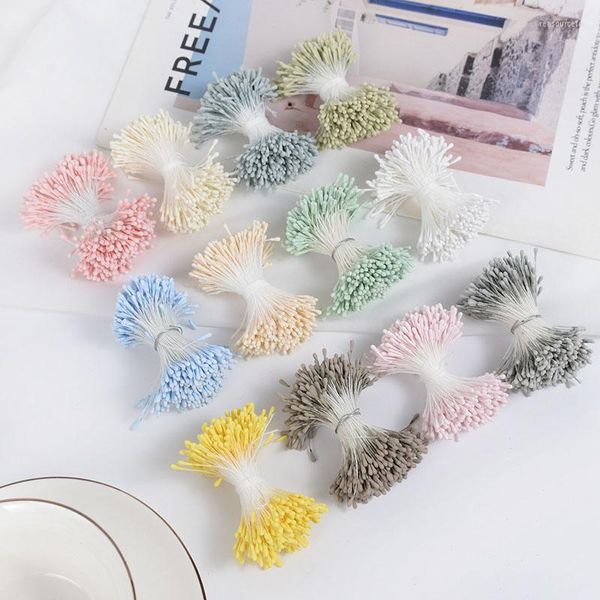 Fleurs décoratives 400/800 pièces Mini étamines artificielles Double têtes bricolage décoration de mariage fête décor à la maison boîte-cadeau gâteaux accessoires