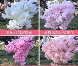 Fleurs décoratives 400 PCS 140-têtes Blossoms de cerise artificiels Arc décoré de fausse fleur de fleur Hortensia White Branch Home Decor