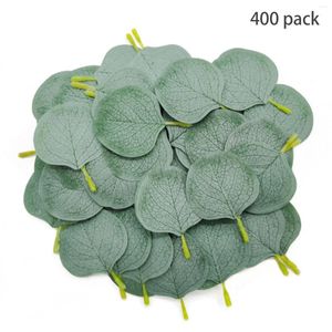 Fleurs décoratives 400 pièces feuilles d'eucalyptus pétales artificiels faux pour bricolage bouquet de mariage fête jardin gâteau décoration de table