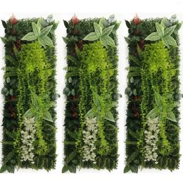 Decoratieve Bloemen 40 cm 120 cm Muur Kunstmatige Plant Gazon Gras Mat Groen Paneel Decor Hek Tapijt Real Touch Moss BJ