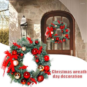 Fleurs décoratives 40CM artificielle guirlande de noël rustique porte d'entrée cintre créatif accessoires de fête de noël pour la maison jardin ferme décor