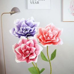 Fleurs décoratives 40 cm Couleur de pinceau magnolia pographie d'acographies de fête décortiqué PE mousse artificielle de fleur de mariage en fond décoration de décoration à la maison