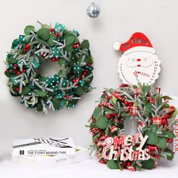 Decoratieve bloemen 40 cm kerst rode krans voor voordeur slingers slingers decoratie hangende boom muur ornamenten xmas home decor drop