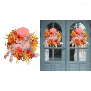 Decoratieve bloemen 40 cm herfstblad krans realistische herfstdeur hangers met esdoorn voor thuisfeestdecoraties ornament