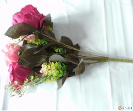 Fleurs décoratives 40CM de longueur, branche artificielle en soie, couronne de roses, décoration de jardin de maison, cadeaux de noël