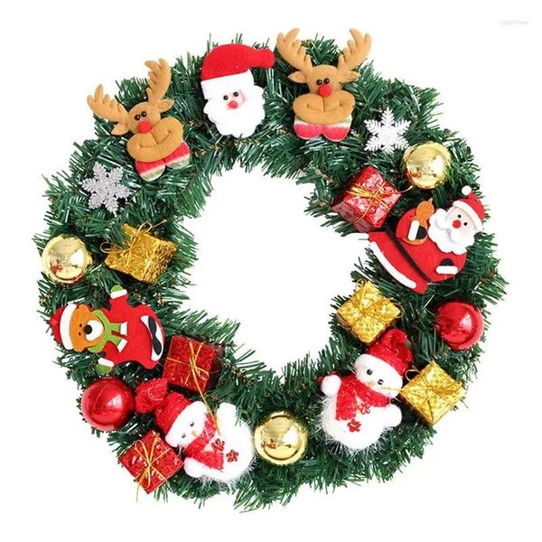 Fleurs décoratives 40cm Santa Claus Snowman Waths Christmas Garland Artificial Dead Branches Garlands Tree