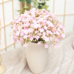 Decoratieve bloemen 40heads Pink Baby's Ademen Artificial Gypsophila Wedding Home Diy Bouquet Decoration Bruid Hand Holding Bloem Bouquets