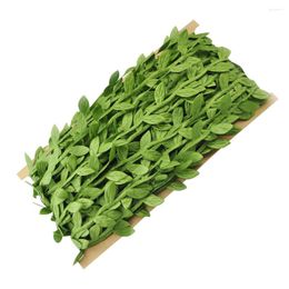 Decoratieve bloemen 40m kunstmatige groene bladeren stof wilg nep rattan rieten takje taksland accessoires (groen)