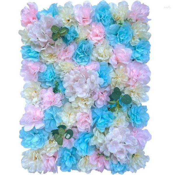 Flores decorativas 40X60CM Pared de flores artificiales Dalia Pai Suministros de boda Decoración de seda Fondo de ventana