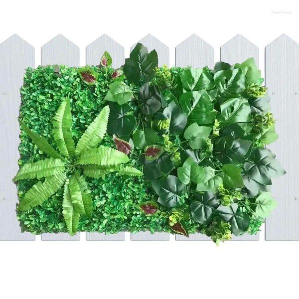 Flores decorativas 40x60 cm Tablero de cobertura de hoja artificial Panel de planta Reducción de ruido Pantalla de cerca de privacidad protegida contra rayos UV para jardín de patio trasero