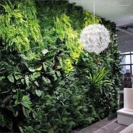 Fleurs décoratives 40 x 60 cm - Mur de plantes artificielles - Simulation de fond 3D - Feuille d'herbe - Décoration de mariage - Tapis de gazon pour la maison