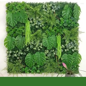 Fleurs décoratives 40x60cm, plante artificielle, panneau mural, Simulation de pelouse, feuille verte, fausse plante de décoration en rotin
