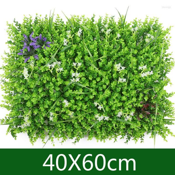 Fleurs décoratives 40X60cm plantes artificielles décoration murale faux tapis d'herbe en plastique tapis de pelouse Planta mariage El fond