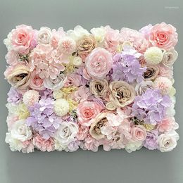 Decoratieve bloemen 40x60 cm kunstmatige zijden roos hydrangea muur bruiloft feest bloem achtergrond decoratie huistuin groen plant