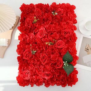 Fleurs décoratives 40x60cm, mur de fond créatif, roses artificielles, rangée de fleurs en soie, faux panneaux de dahlia, décor de centre commercial de mariage