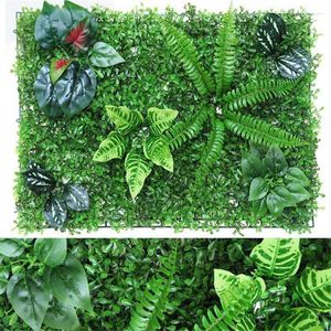 Fleurs décoratives 40x60cm vert plante artificielle fond panneau mural en plastique extérieur pelouses tapis décor mariage toile de fond fête herbe