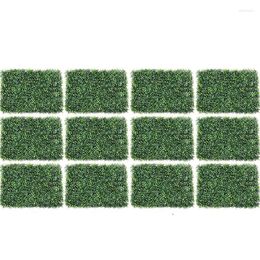 Decoratieve bloemen 40x60cm Pak van 12st Gras Wandpanelen Kunstgroen Achtergrond Binnen Buiten Hek Achtertuin Bruiloft Privacy Decor