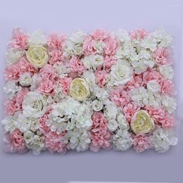 Decoratieve bloemen 40x60cm Zijde Rose Bloem Wall Artificial Diy Wedding Decor Pography Backdrops Baby Shower Hair Salon Achtergrond