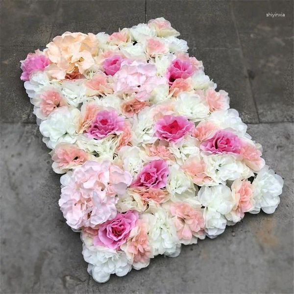 Flores decorativas 40x60 cm Rose Rose Flower Decoración de la boda del fondo del fondo de la boda Decoración romántica artificial