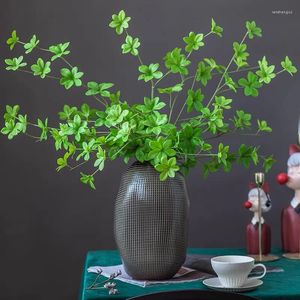 Fleurs décoratives 43,3 pouces plantes de palmiers tropicaux grandes branches d'arbres artificiels Real Touch plastique fausses feuilles vertes pour la maison jardin chambre