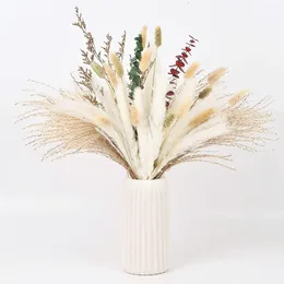 Decoratieve bloemen 43 % Volledig pampas gras decor natuurlijk gedroogd voor vaas boho home pompas bloemen boeket bruiloft woonkamer