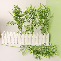 Fleurs décoratives 45cm branche de bambou artificielle simulé plantes vertes plante pour la maison faux jardin bureau décoration de mariage