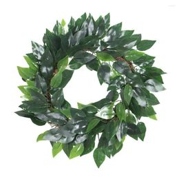 Fleurs décoratives 45 cm Green artificiel verte de feuilles vertes vertes avec feuilles pour la ferme de porte d'entrée décor de fenêtre murale de maison