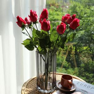 Fleurs décoratives 45 cm Branche simple rose artificielle simulée de faux fleur de faux fleur
