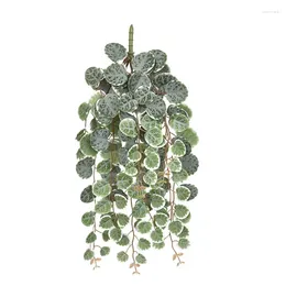 Fleurs décoratives 47 cm 3D Eucalyptus artificiel imprimé feuilles vignes de fête de fête de fête simulation de la plante verte.