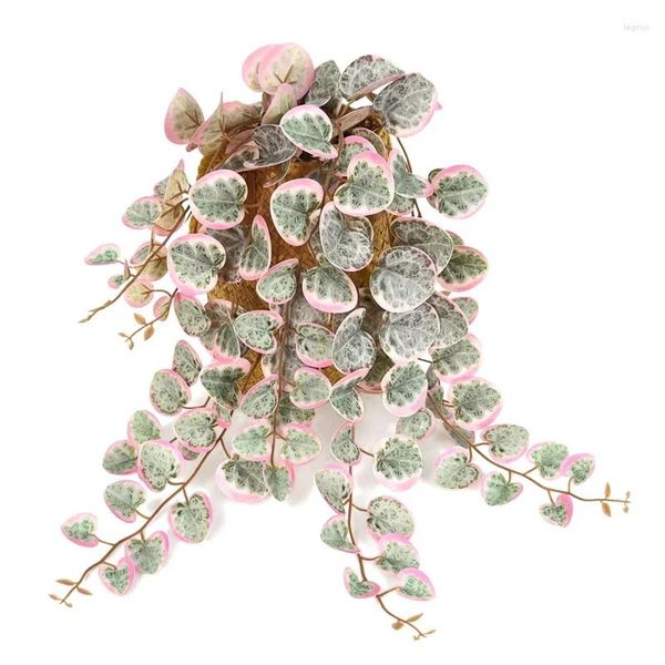 Fleurs décoratives 47 cm Plantes vertes artificielles vignes 3D Impression eucalyptus feuilles vigne maison salon décoration simulation argent feuille