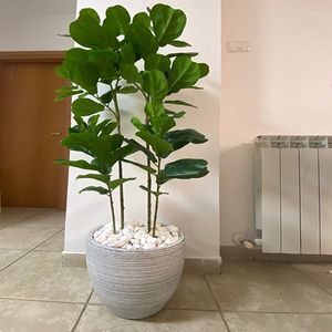 Decoratieve bloemen 47 inch tropische banyan boom grote kunstmatige planten nep dracaena potten plastic palmbladeren groene luchtplant voor huistuin