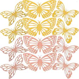 Fleurs décoratives 48 pièces 3d papillon ornement autocollant bricolage papillons stickers muraux décorations cadeau pour