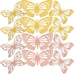 Fleurs décoratives 48 PCS Décor de chambre pour enfants 3D papillons décor