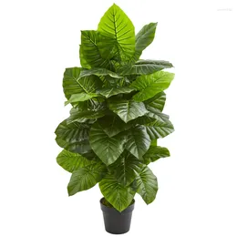 Fleurs décoratives 48 "Plastique et polyester taro plante artificielle verte