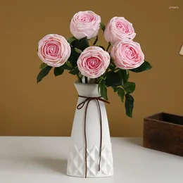 Roses décoratives hydratantes, 4 pièces, artificielles, toucher réel, décor en Latex, Bouquet de mariée, fête, maison, vente en gros