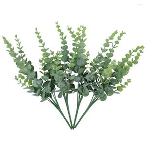 Fleurs décoratives 4pcs Plante d'eucalyptus artificielle Simulation Feuilles vertes Branches pour mariage Jardin Maison Bureau Intérieur Extérieur