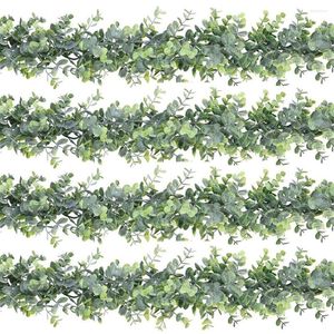 Fleurs décoratives 4pcs Eucalyptus artificiel Garland 6ft Vins Vins Greery Fausse de suspension Plant Decor de mariage