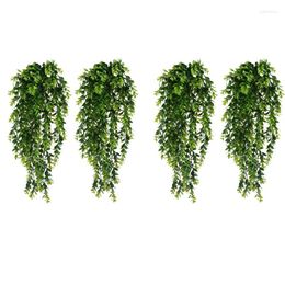 Fleurs décoratives 4 pièces plantes traînantes artificielles Faux feuillage suspendu plante de verdure pour Pot de jardin panier décor