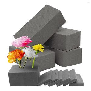 Fleurs décoratives 4pcs mousse florale sèche pour briques humides artificielles fleuristes gris Styrofoam Blocs Flower Arrangement
