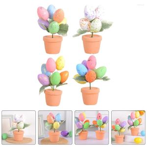 Fleurs décoratives 4 pièces oeuf de pâques bonsaï pièce maîtresse de table branche d'arbre