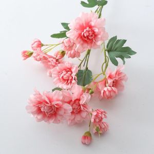 Decoratieve bloemen 4pcs Fake 5 Forks Dahlia Peony Silk Branch For Home Decoration Party Wedding Event Bloemarrangement Kunstmatige bloemen