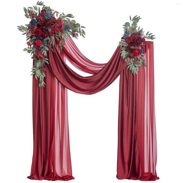 Flores Decorativas 4 Unids / Set Arco Básico con Kit De Cortinas Arreglo De Flores Artificiales Ceremonia De Boda Arbor Recepción Decoración De Fondo