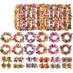 Fleurs décoratives 4pcs / ensemble couronne hawaïenne leis garland