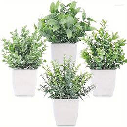 Fleurs décoratives 4pcs simulation bonsaï verdure artificielle plantes en pot plante fausse plante pour la ferme salon salon de salle de bain décoration intérieure