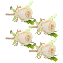 Decoratieve bloemen 4 stuks bruiloft corsages romantische bruidegom kunstbloem corsage