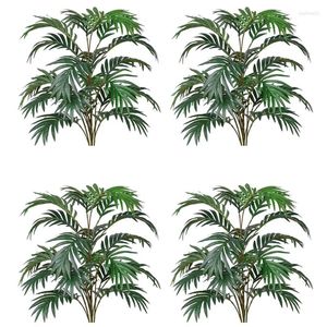 Flores Decorativas 4X Planta De Palma Artificial Hoja Falso Tropical Grande