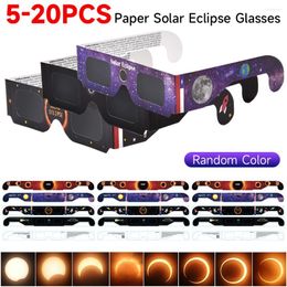 Decoratieve bloemen 5/10/20 stcs papier Solar Eclipse bril Anti-UV Viewing Protect Eyes Random Color Outdoor Safe Shades Observatie