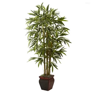 Fleurs décoratives 5.5 'plante artificielle bambou avec jardinière maison jardin Pots jardinières vert décoration chambre bonsaï