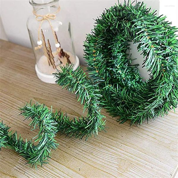 Guirlande de fleurs décoratives en pin de 5.5M, arbre artificiel vert en rotin, décoration murale de jardin